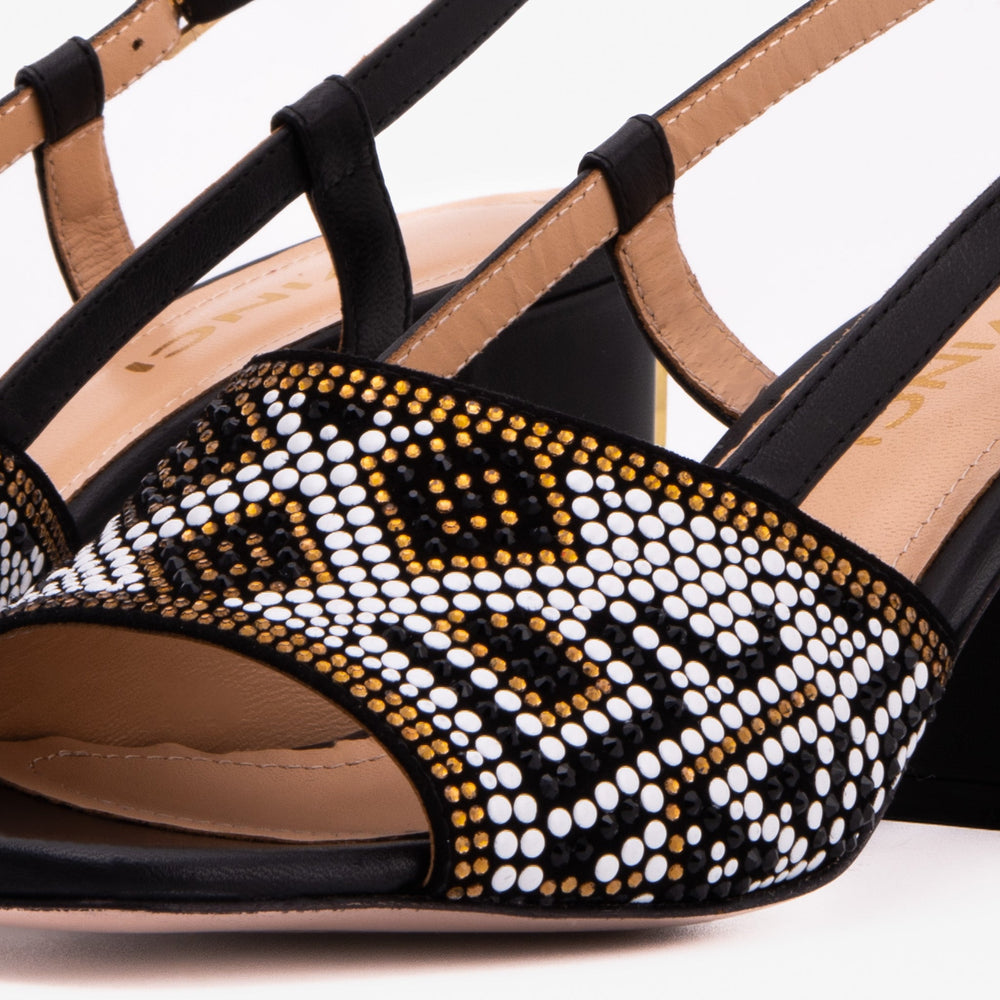 The Nampula Black Leather Slingback Sandal