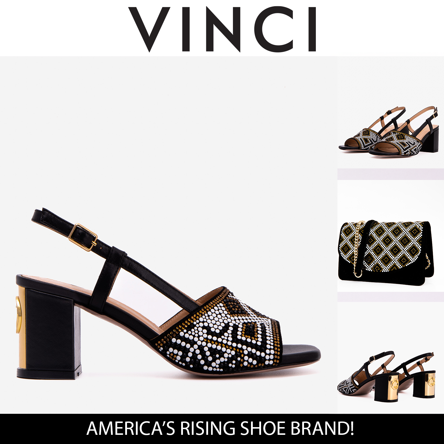 The Nampula Black Leather Slingback Sandal