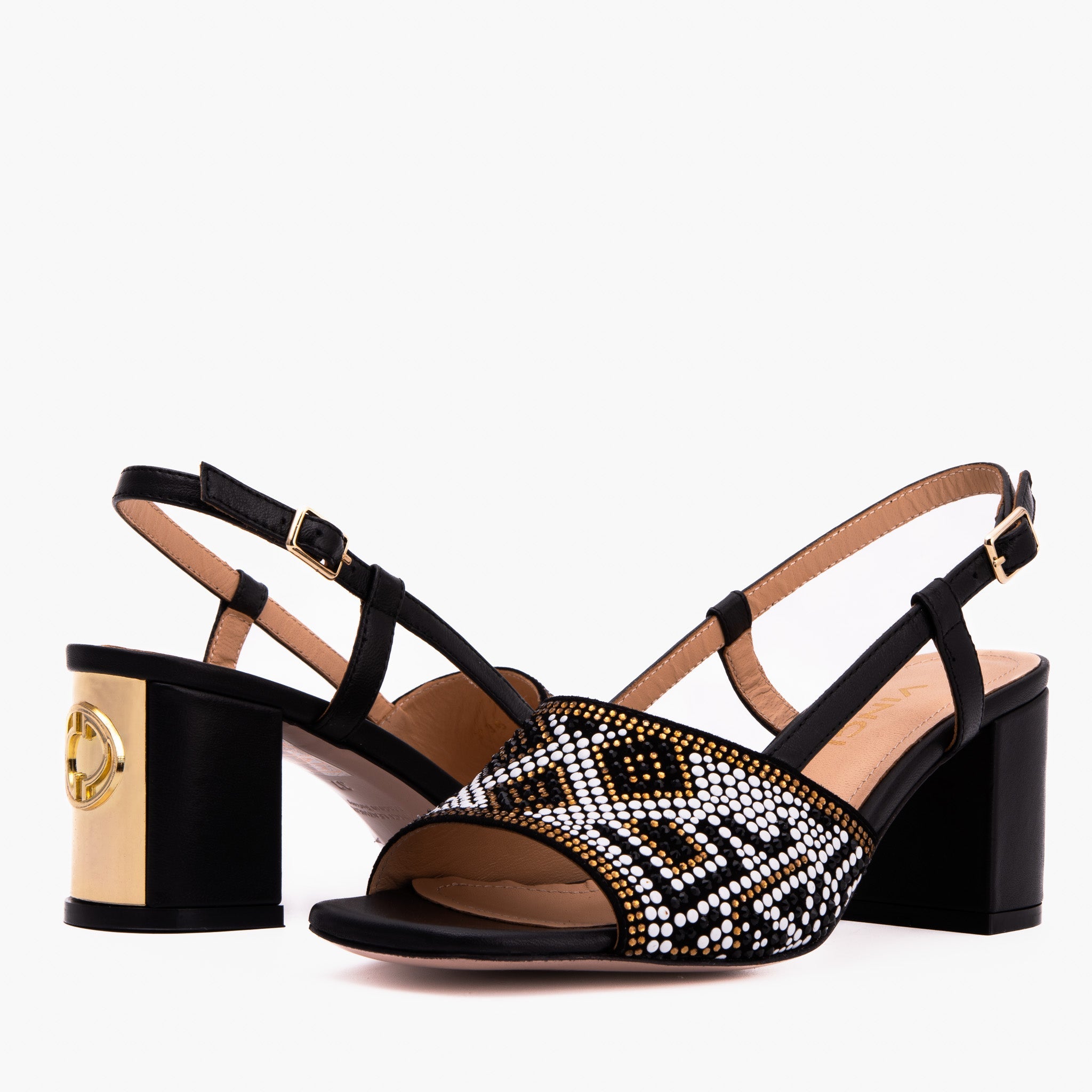 The Nampula Black Leather Slingback Sandal