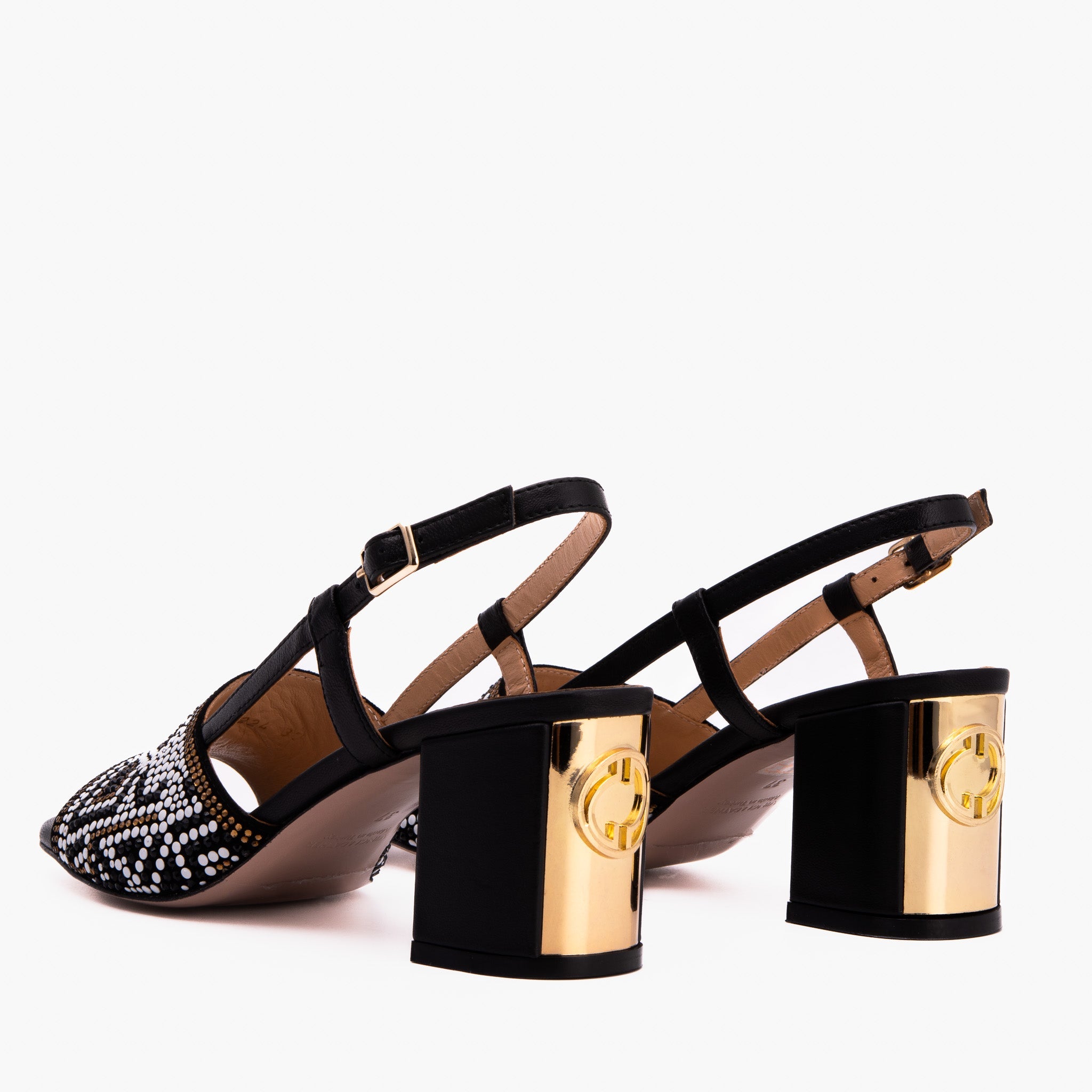 The Nampula Black Leather Slingback Sandal