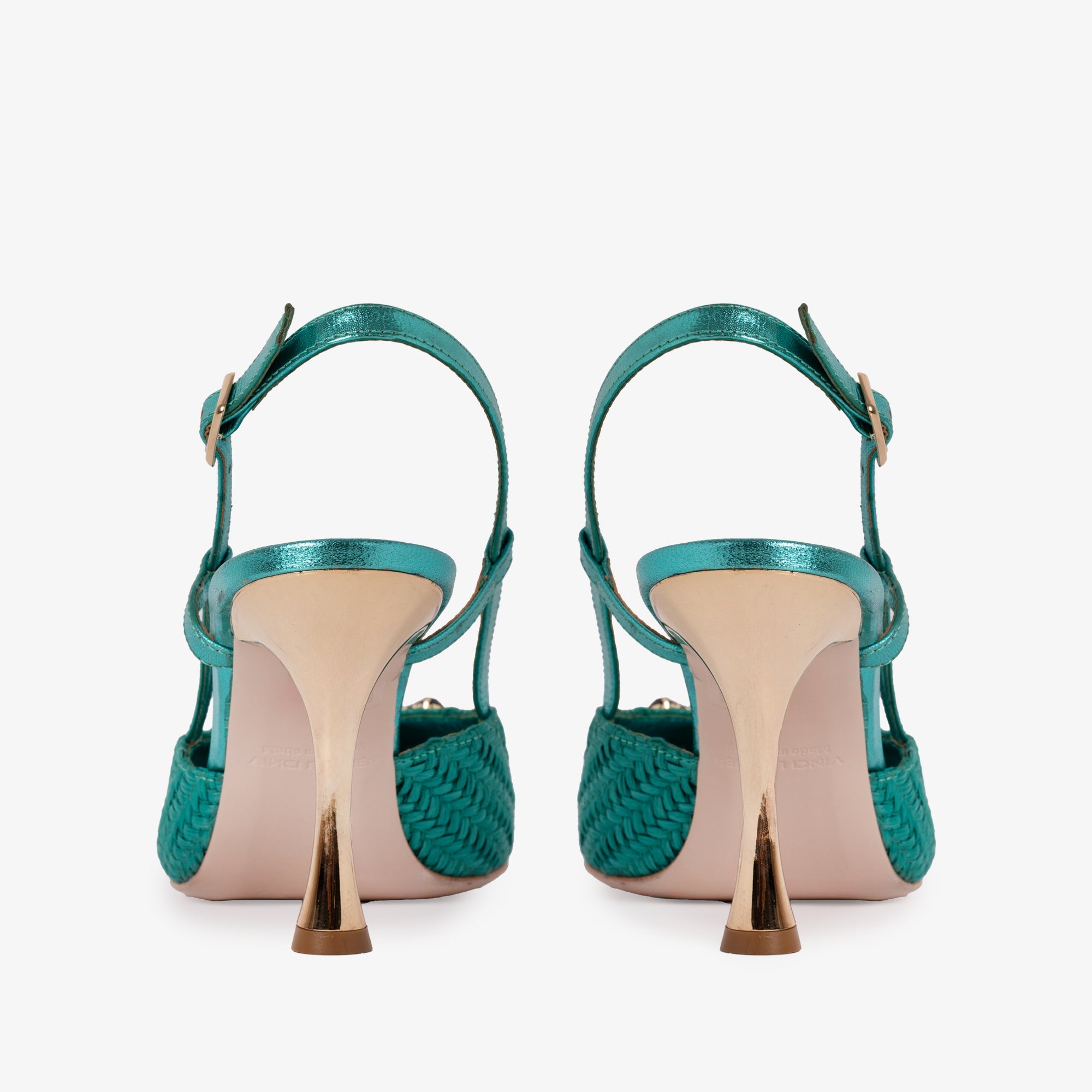 The Luna Turquoise Leather Slingback Sandal