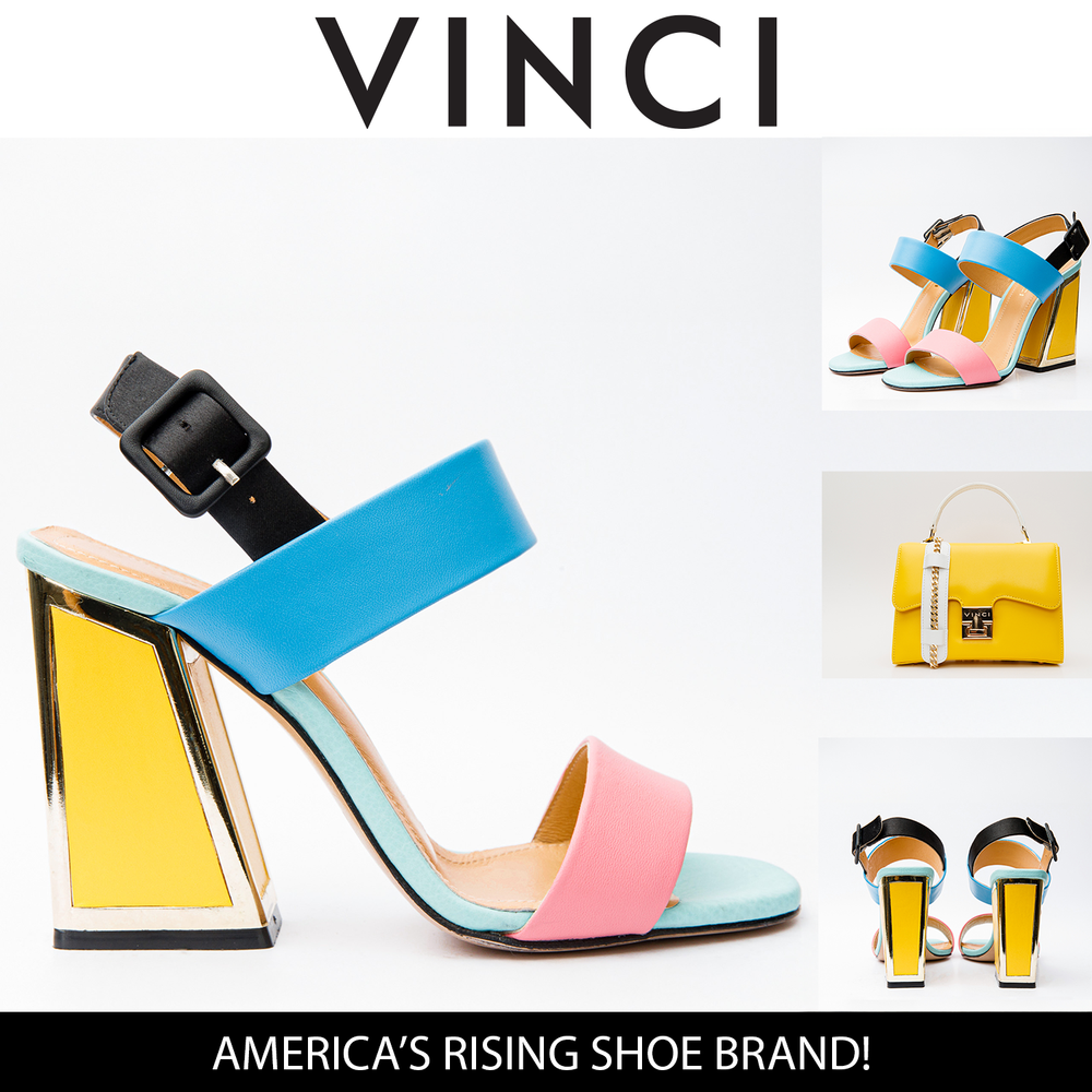 The Niger Multicolor Block Heel Leather Sandal