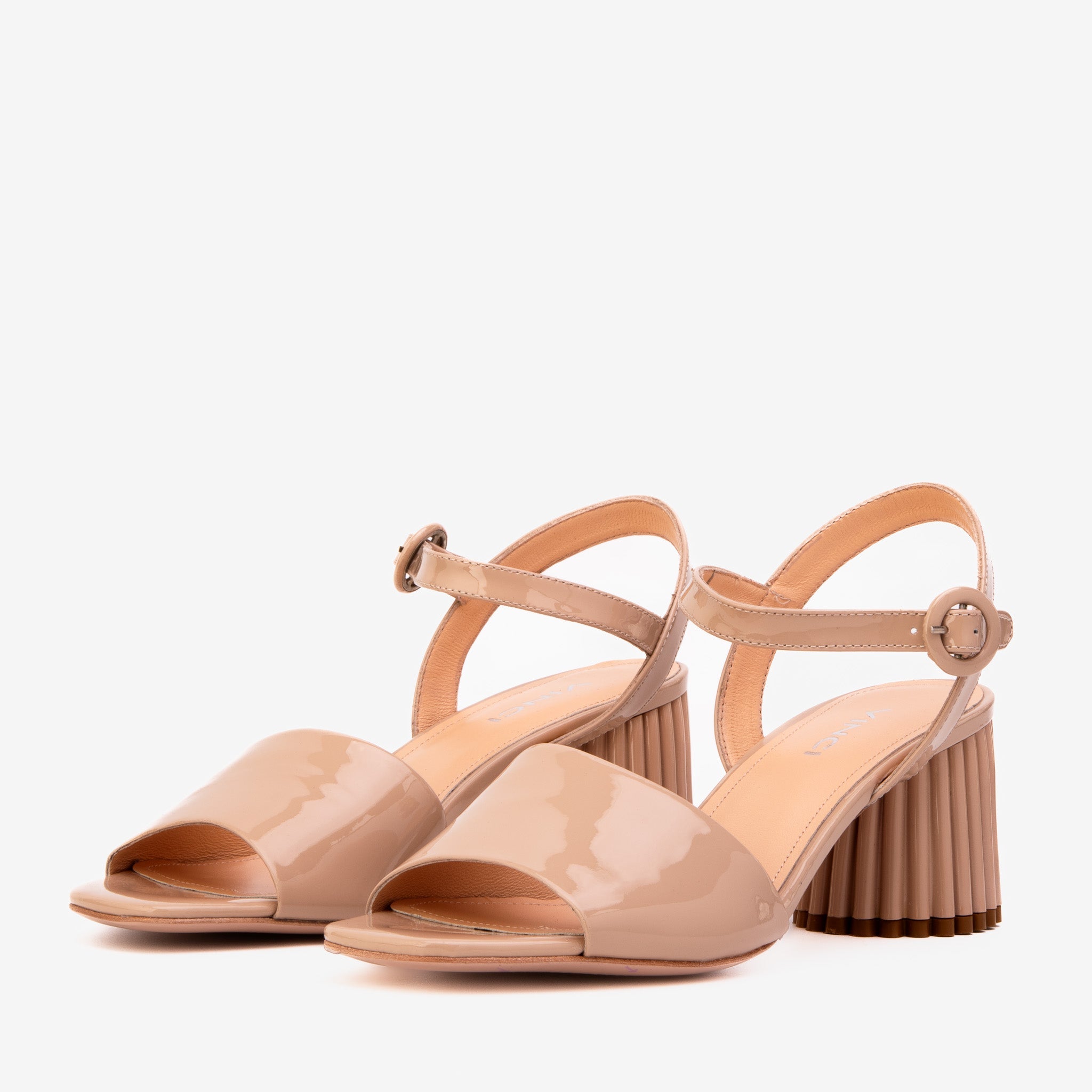 The Bamba Cream Patent Leather Sandal