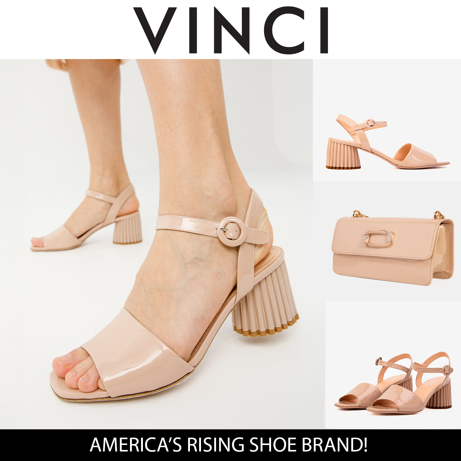 The Bamba Cream Patent Leather Sandal