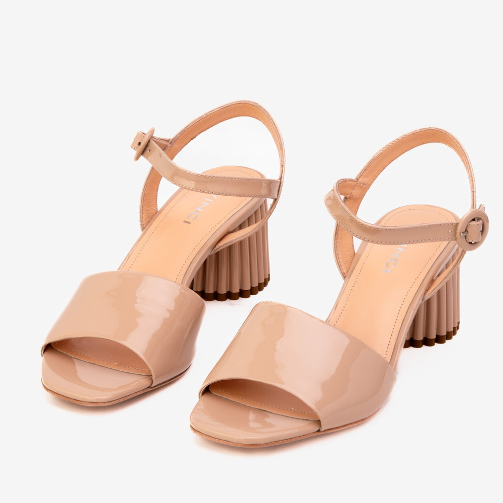 The Bamba Cream Patent Leather Sandal