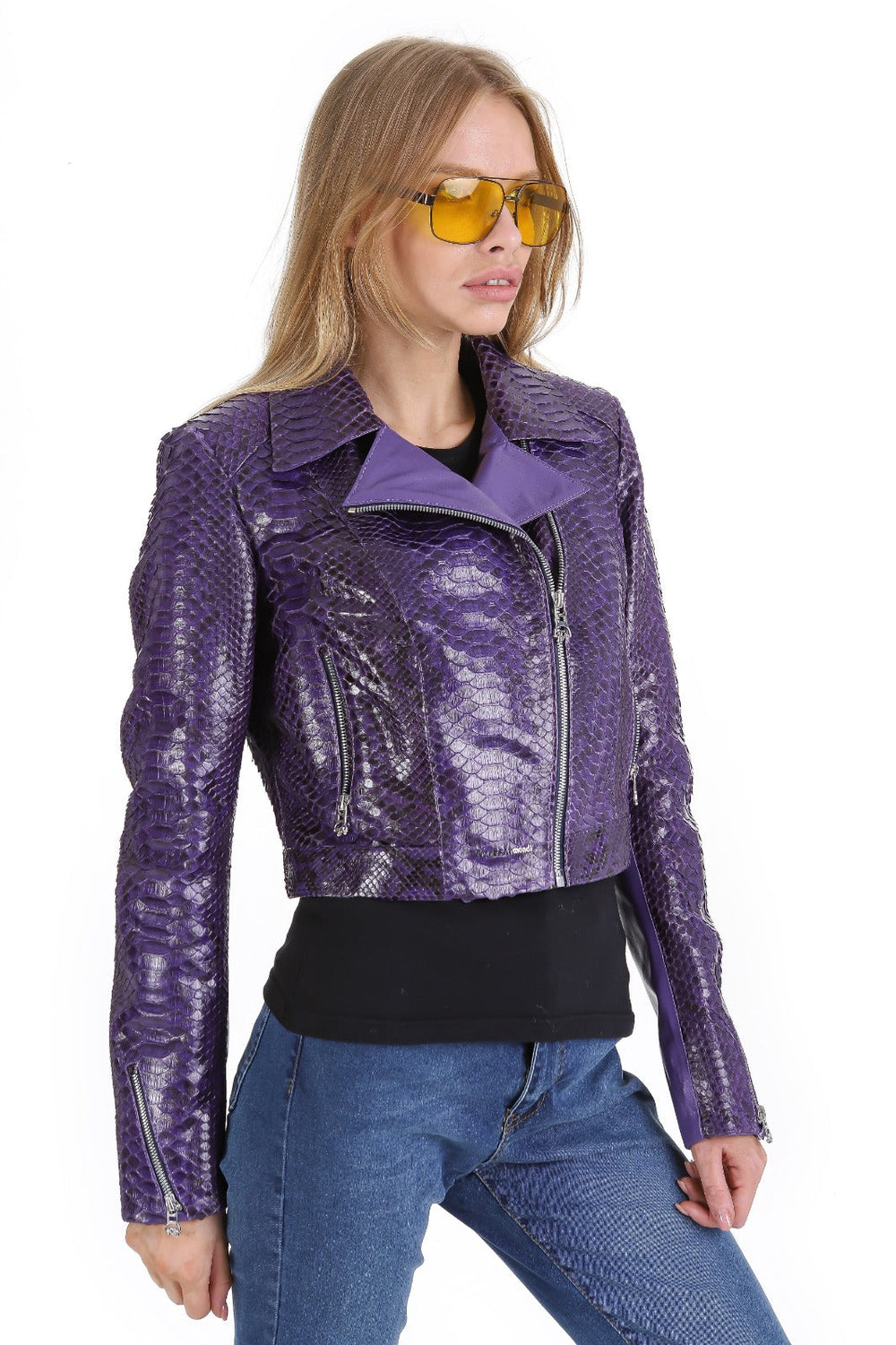 The Rubert Purple  Pyht Leather Jacket