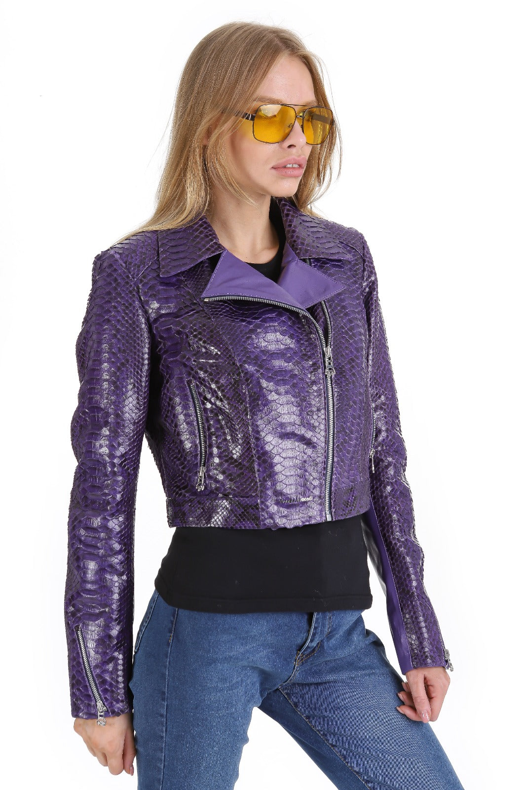 The Rubert Purple  Pyht Leather Jacket