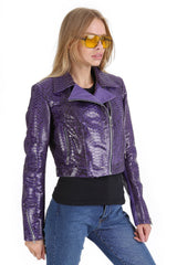 The Rubert Purple  Pyht Leather Jacket