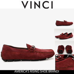 The Bari Burgundy Suede Leather Bit Drive Loafer  Shoe
