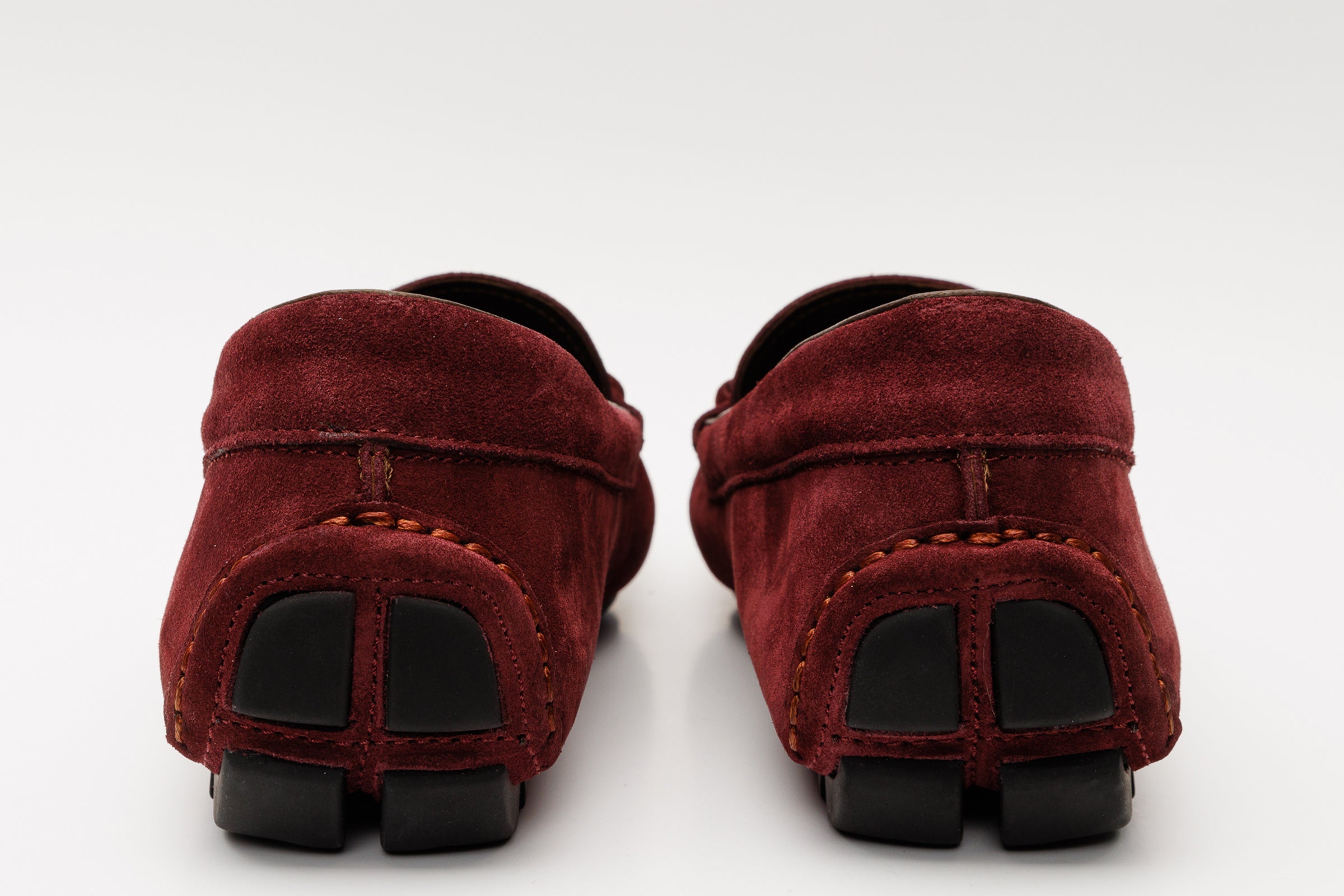 The Bari Burgundy Suede Leather Bit Drive Loafer  Shoe