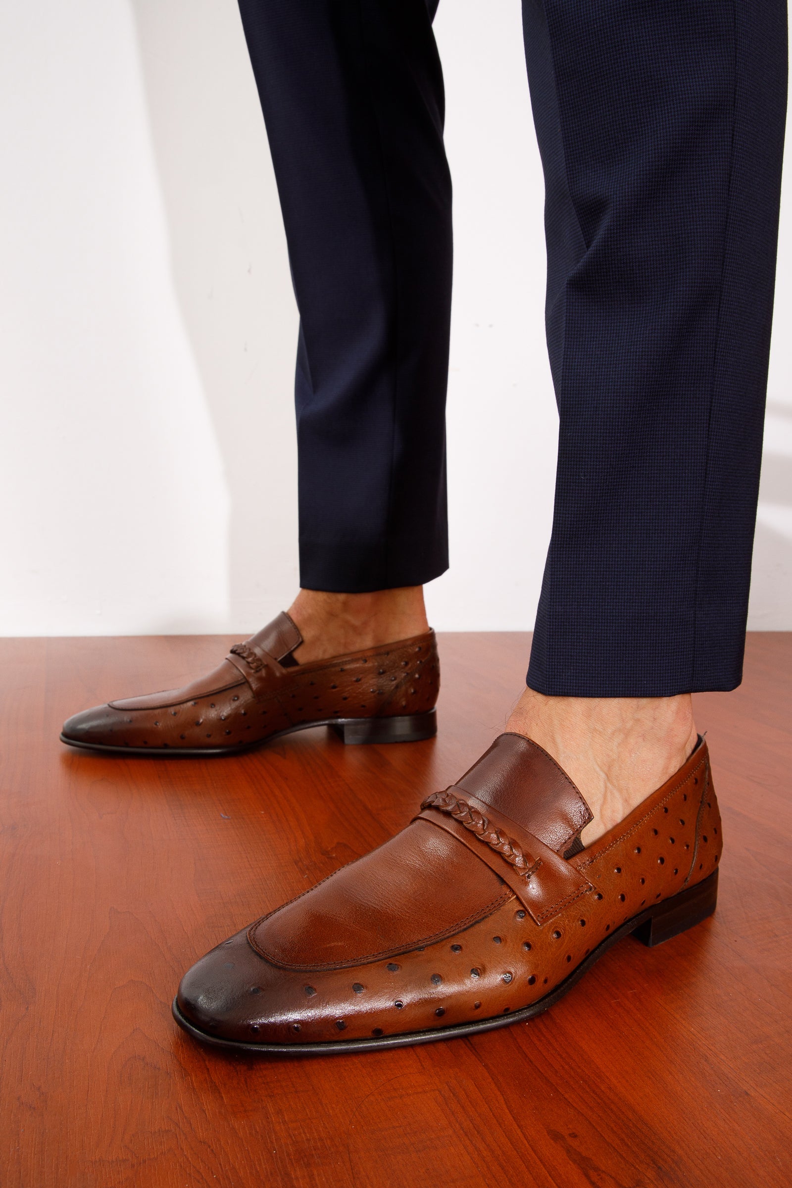 The Johannesburg Brown Leather Dress Loafer  Shoe