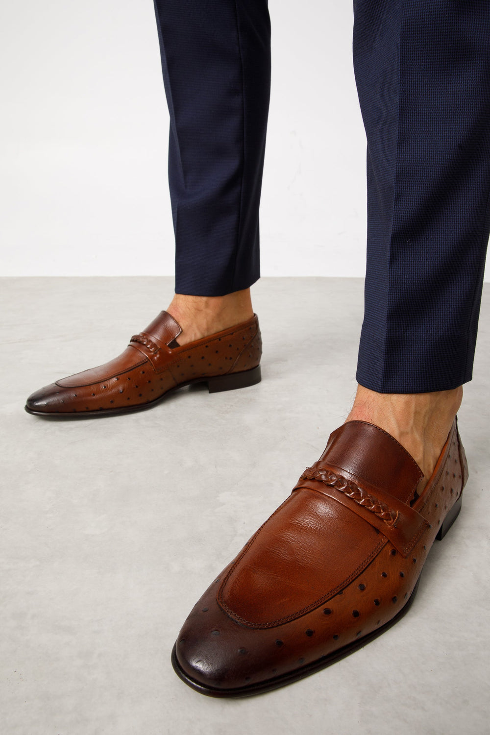 The Johannesburg Brown Leather Dress Loafer  Shoe