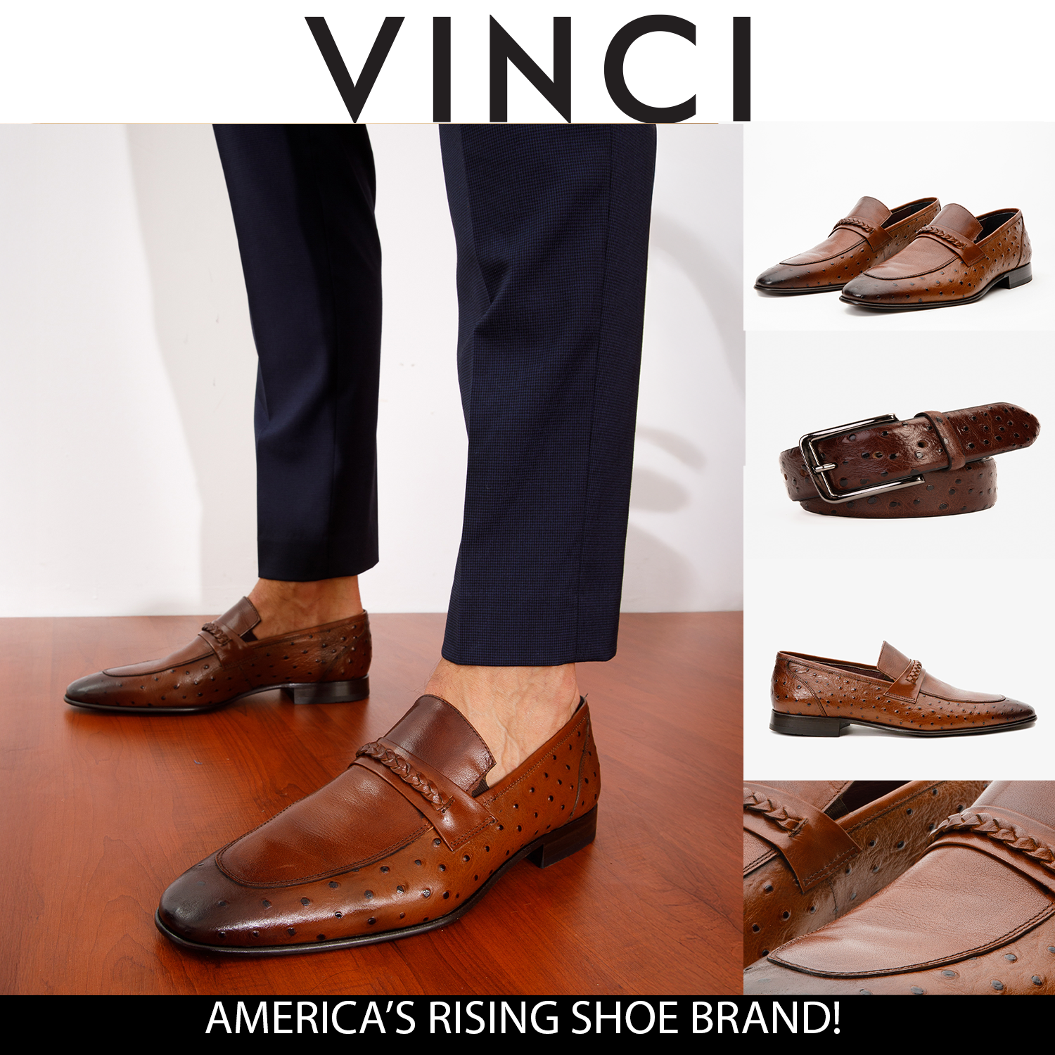 The Johannesburg Brown Leather Dress Loafer  Shoe