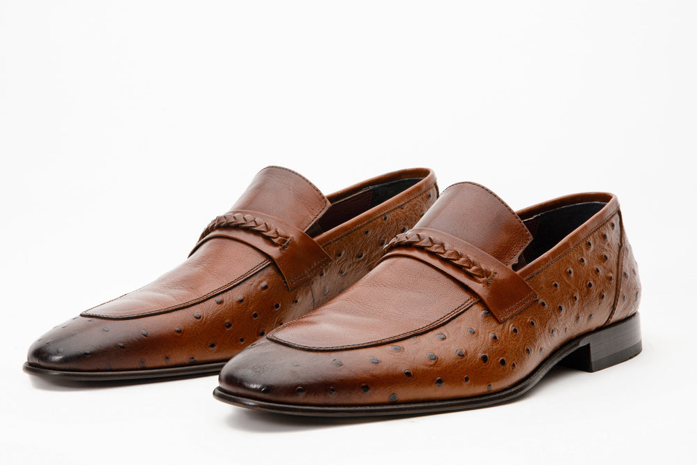 The Johannesburg Brown Leather Dress Loafer  Shoe