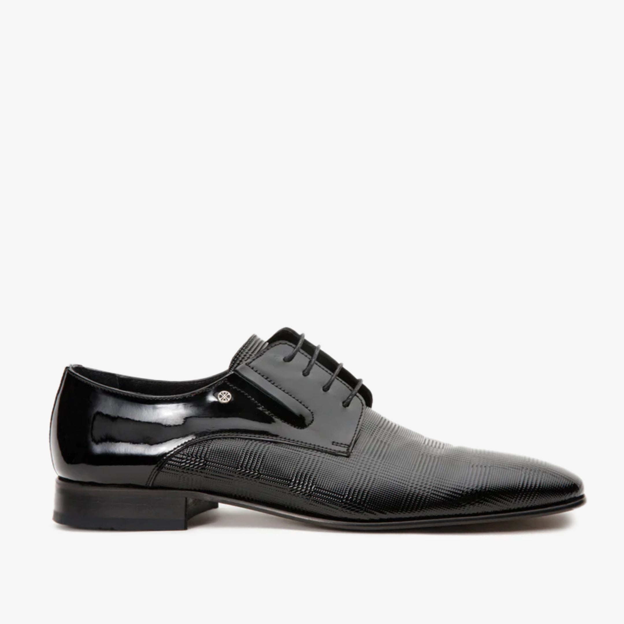 The San Severo Black Patent Leather Derby Shoe