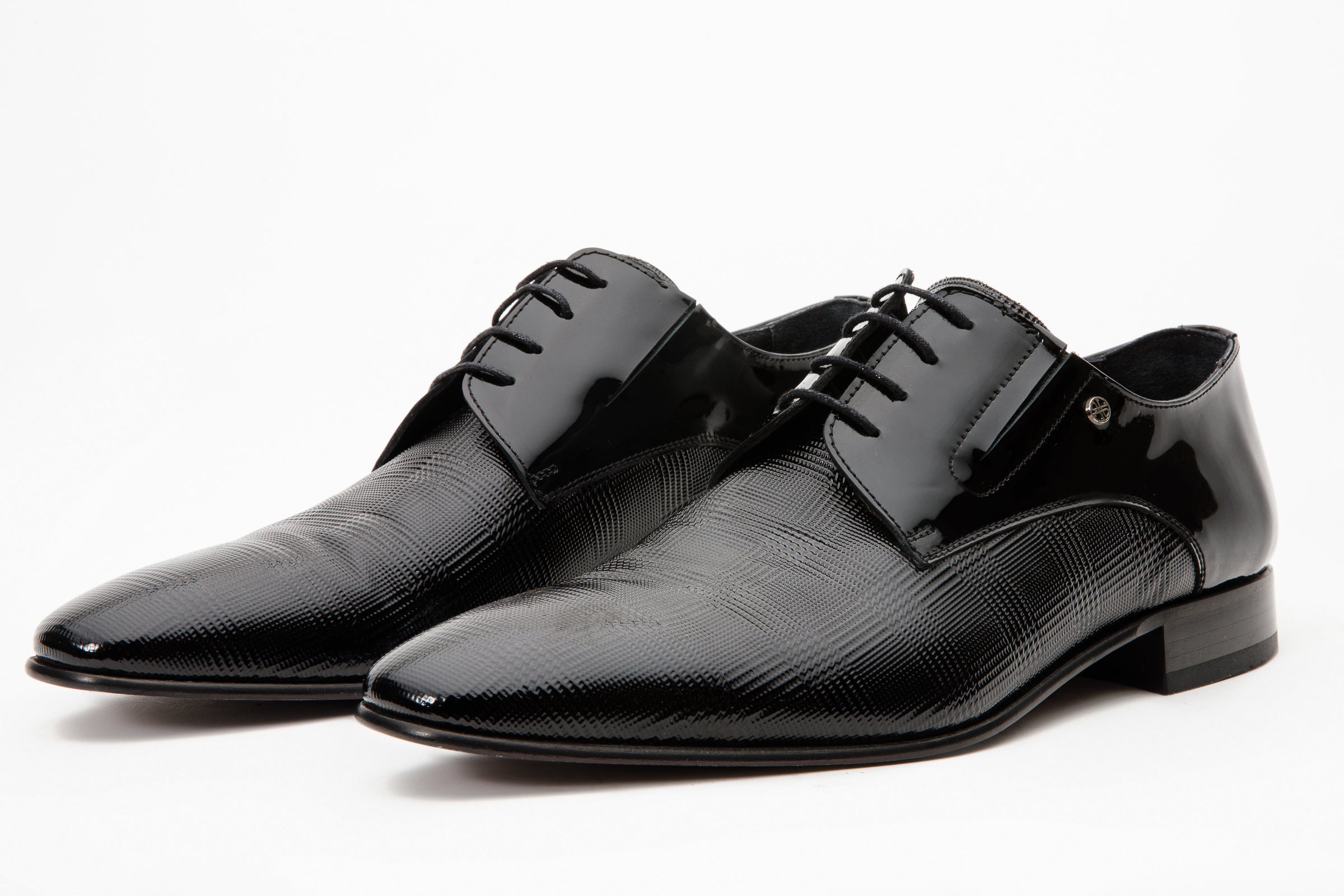 The San Severo Black Patent Leather Derby Shoe