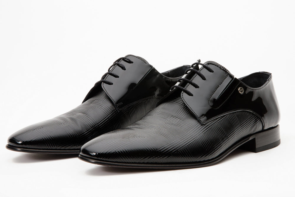 The San Severo Black Patent Leather Derby Shoe