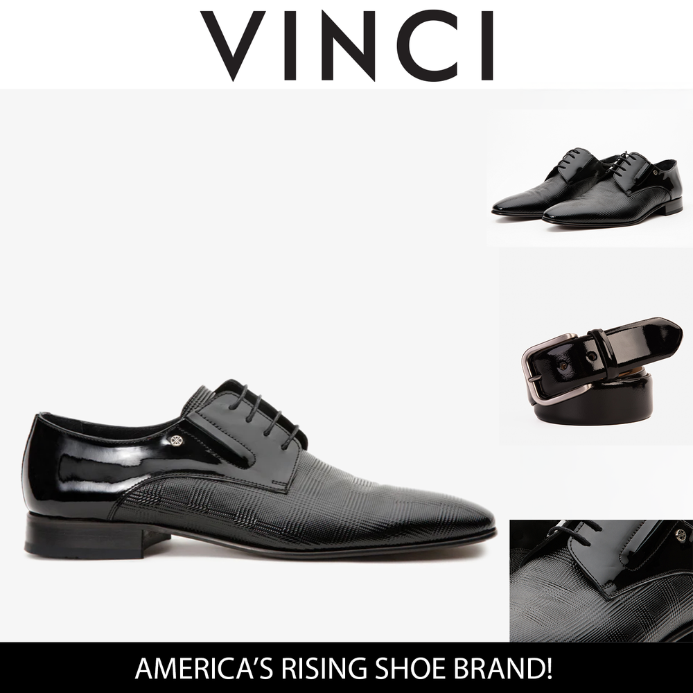 The San Severo Black Patent Leather Derby Shoe