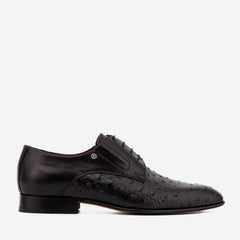 The Porto Alegre Black Leather Derby Shoe