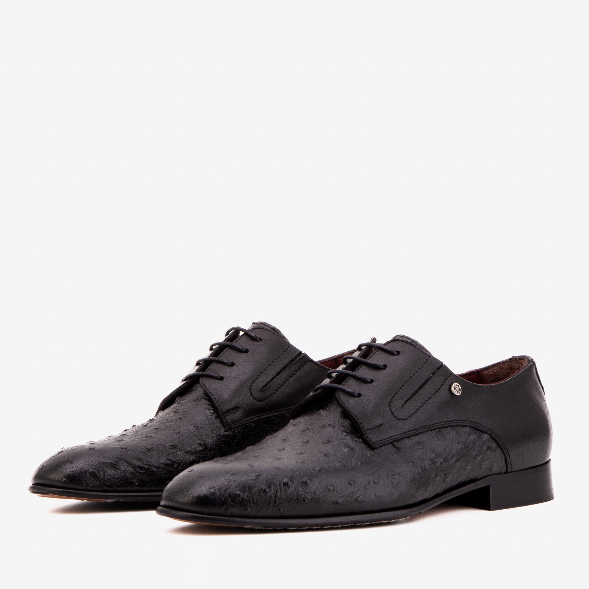The Porto Alegre Black Leather Derby Shoe