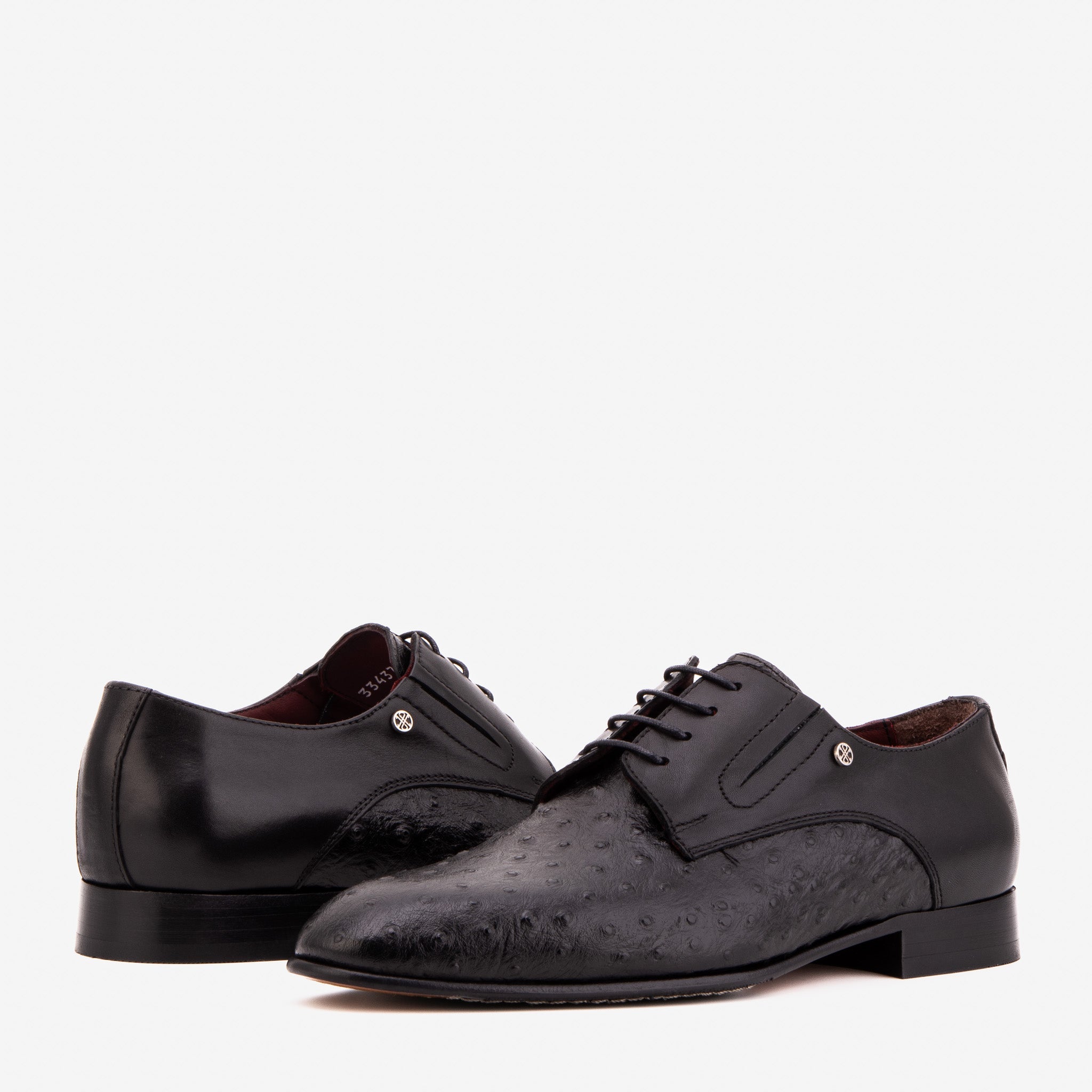 The Porto Alegre Black Leather Derby Shoe