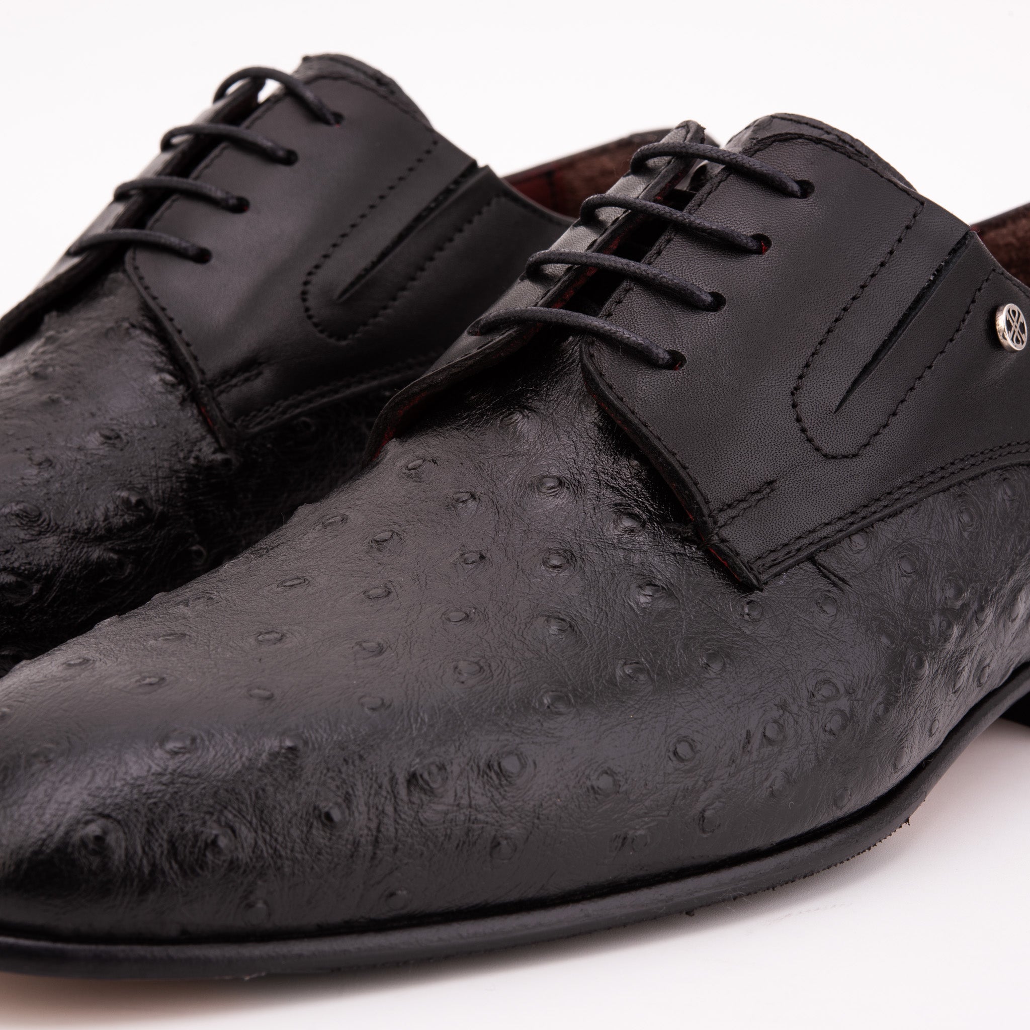 The Porto Alegre Black Leather Derby Shoe