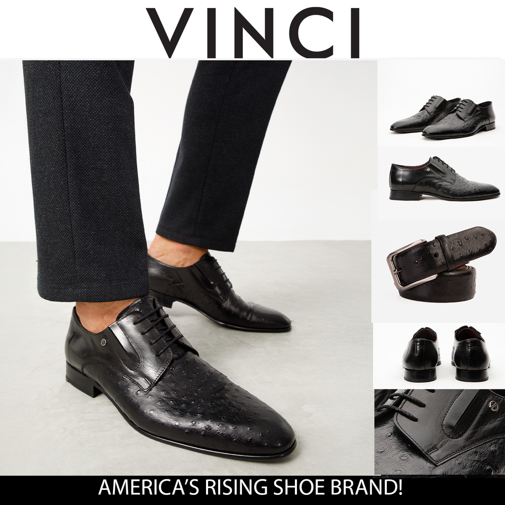 The Porto Alegre Black Leather Derby Shoe