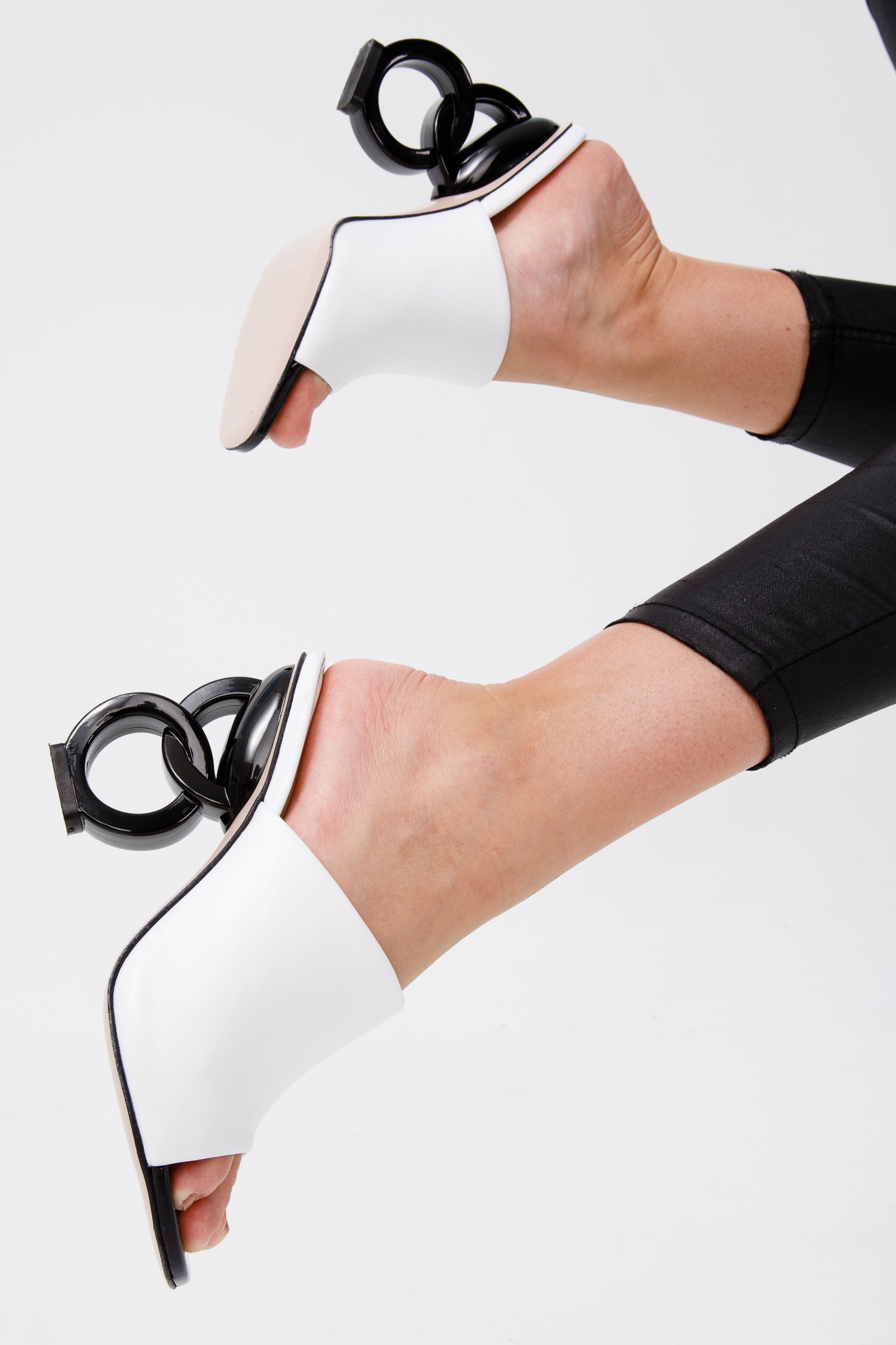The Cymmer White Leather Sandal