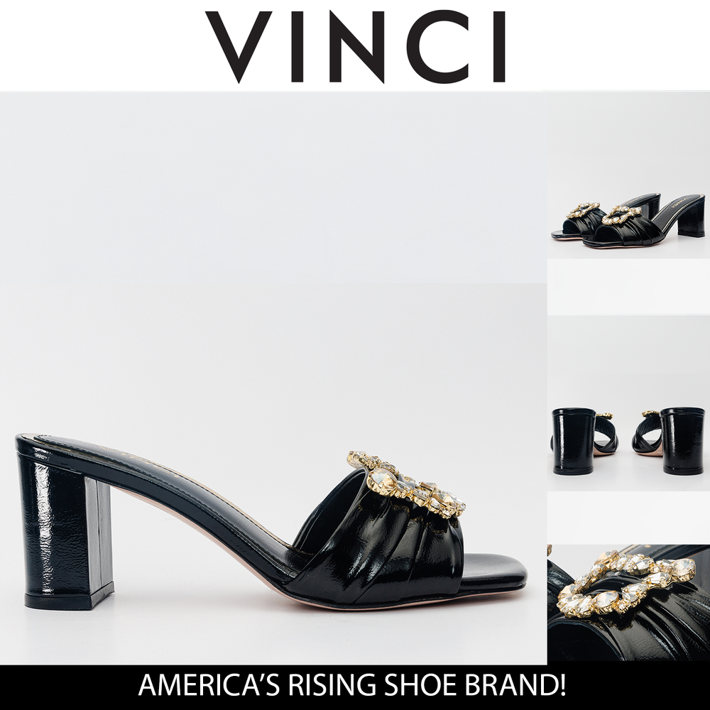 The Micro Black Leather Sandal