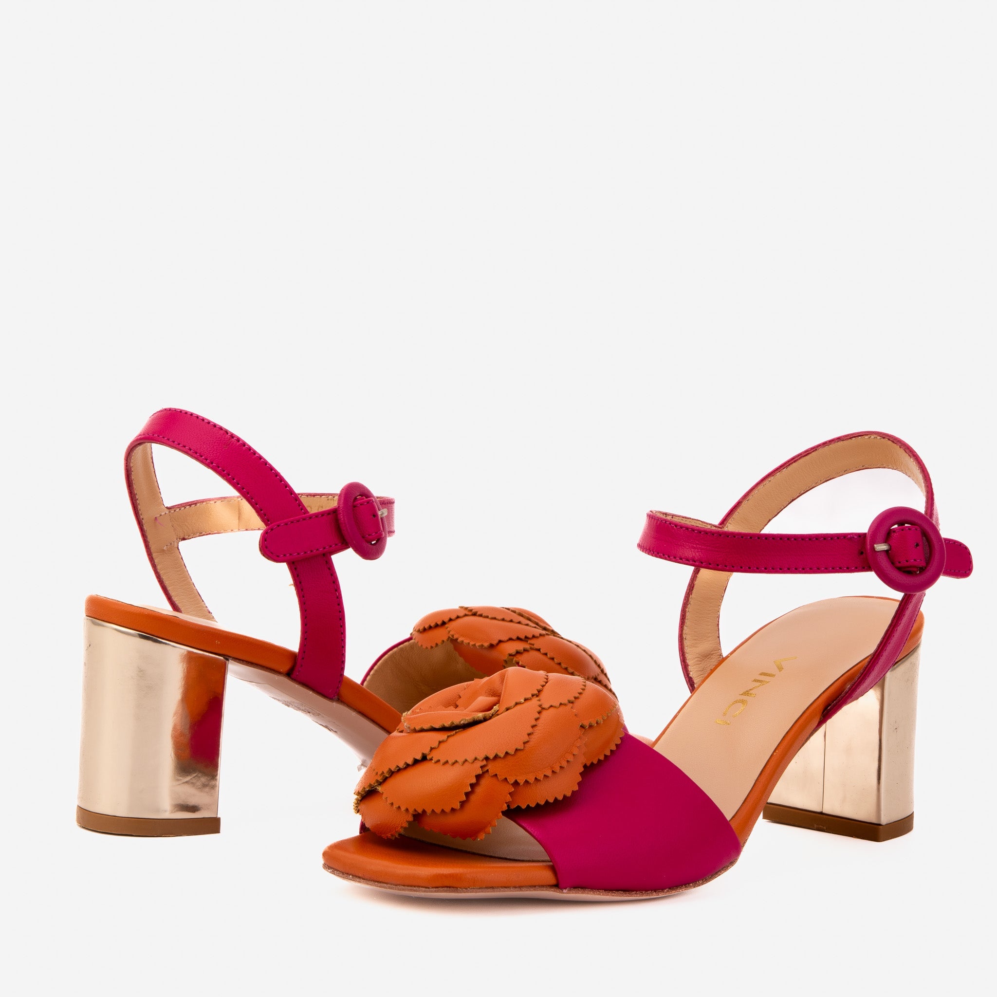 The Salerno Fuchsia Leather Sandal