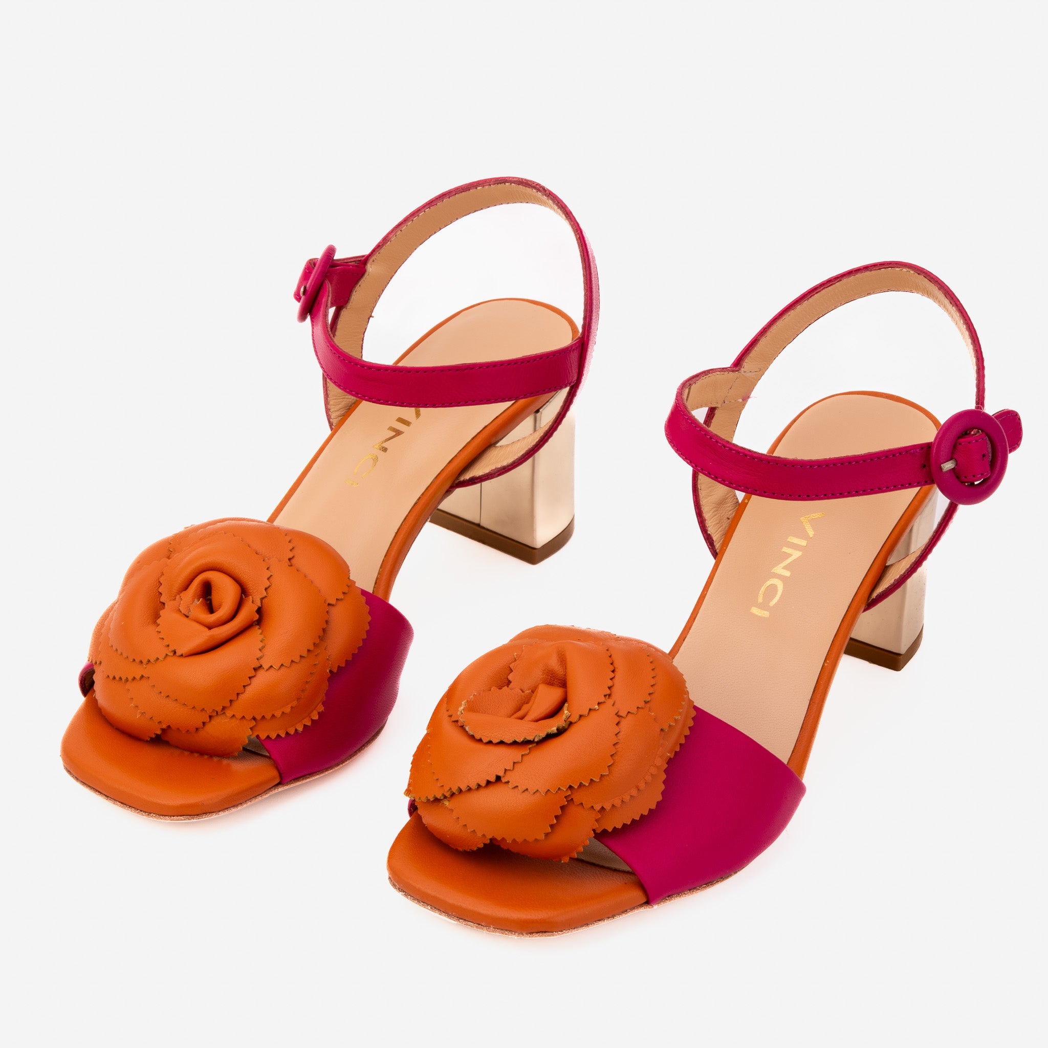 The Salerno Fuchsia Leather Sandal