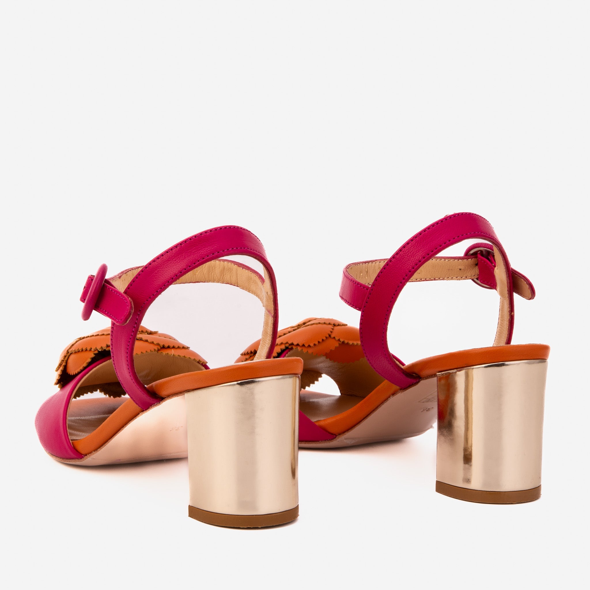 The Salerno Fuchsia Leather Sandal