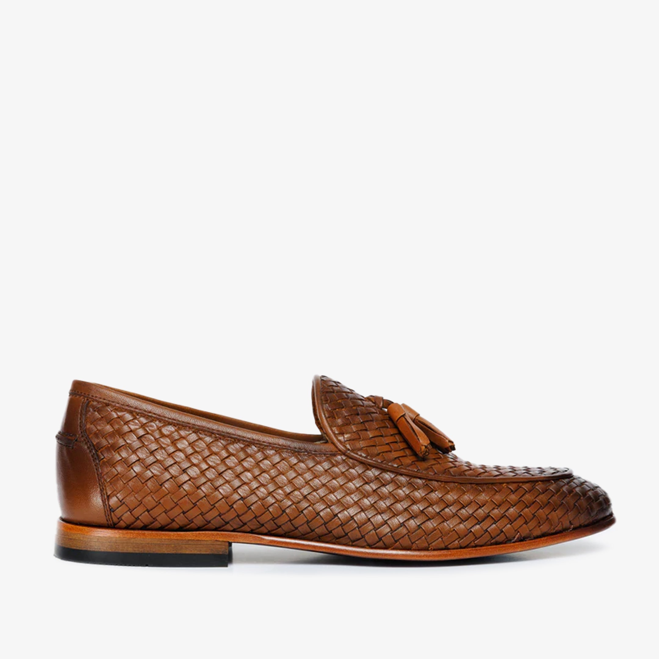 The Mclean Shoe Tan Woven Tassel Loafer  Shoe