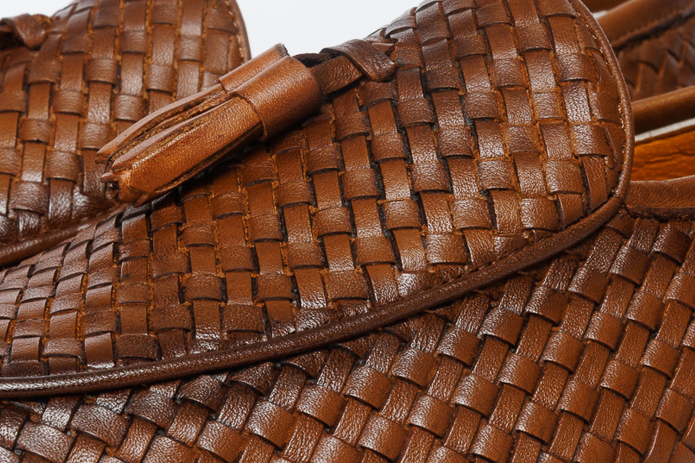 The Mclean Shoe Tan Woven Tassel Loafer  Shoe