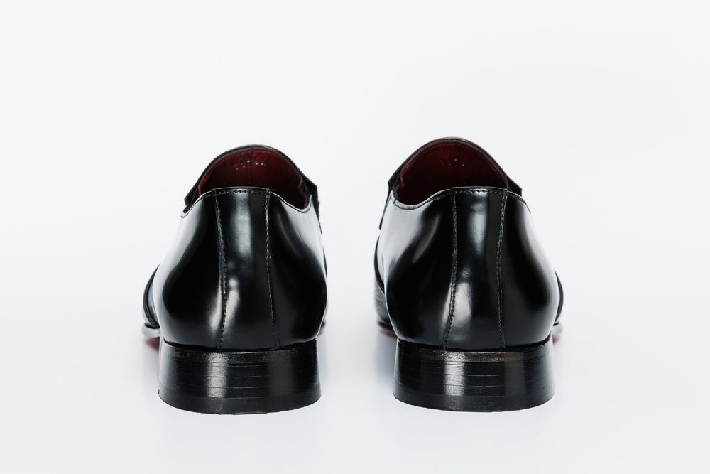 The Everest Black Leather Cap Toe Dress Loafer Shoe