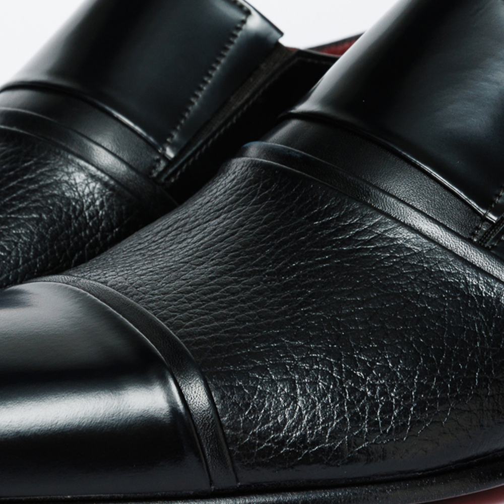 The Everest Black Leather Cap Toe Dress Loafer Shoe