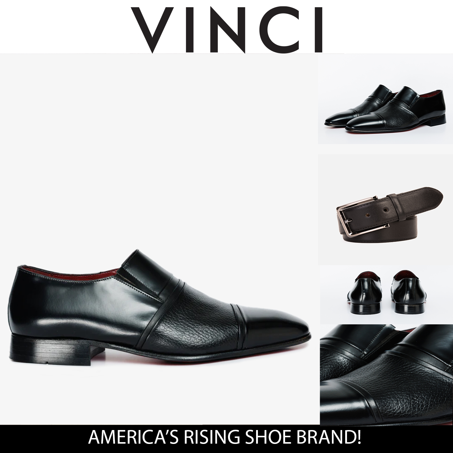 The Everest Black Leather Cap Toe Dress Loafer Shoe