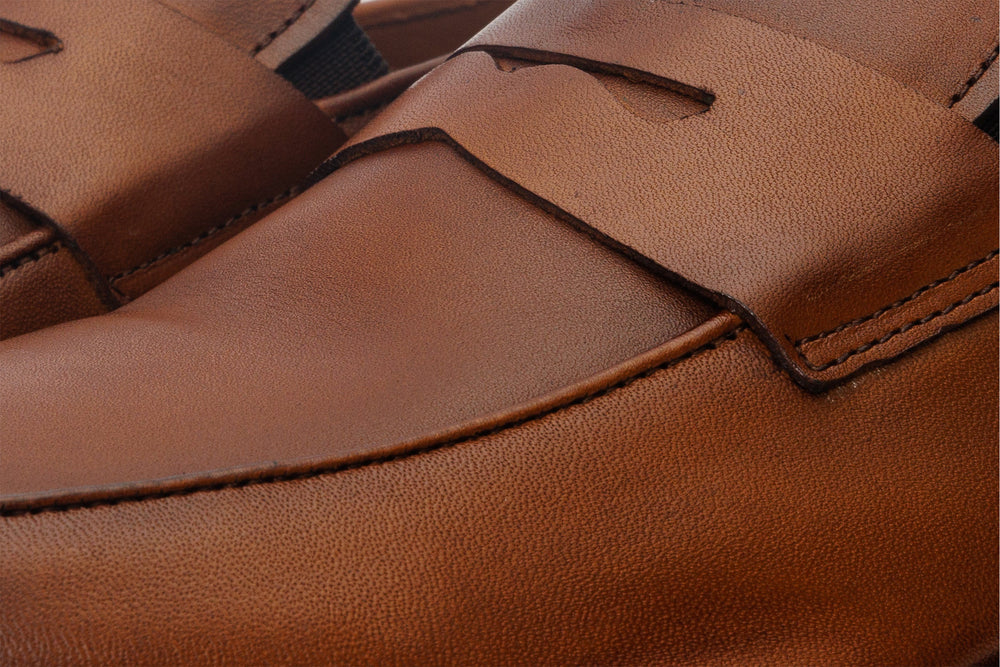 The Marinka Tan Leather Shoe Penny Loafer Shoe