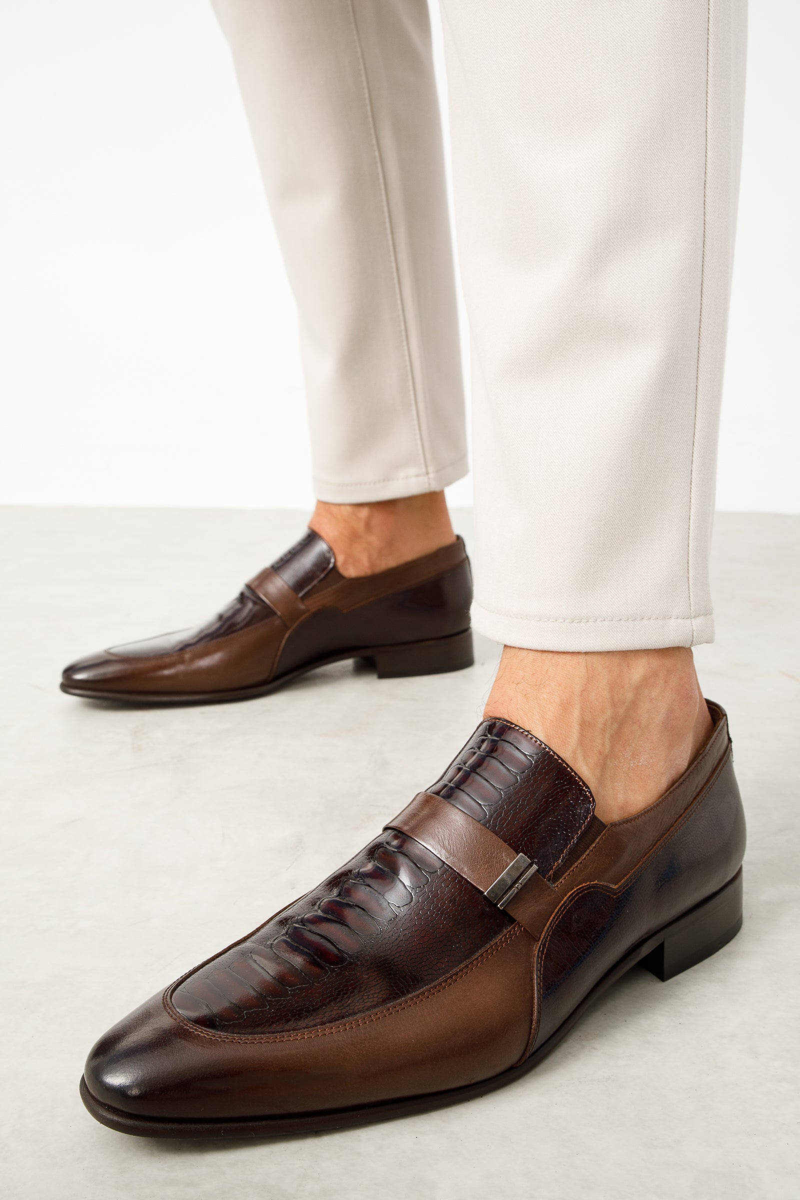 The Kazablanka Brown Leather Bit Loafer  Shoe