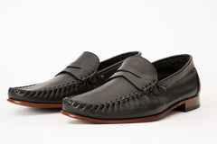 The Eregli Black Leather Penny Loafer Shoe