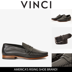 The Eregli Black Leather Penny Loafer Shoe