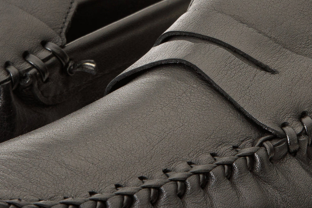The Eregli Black Leather Penny Loafer Shoe
