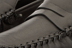 The Eregli Black Leather Penny Loafer Shoe