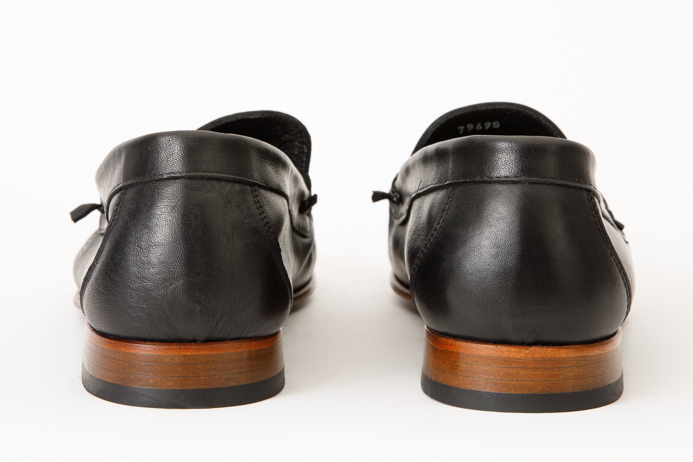 The Eregli Black Leather Penny Loafer Shoe