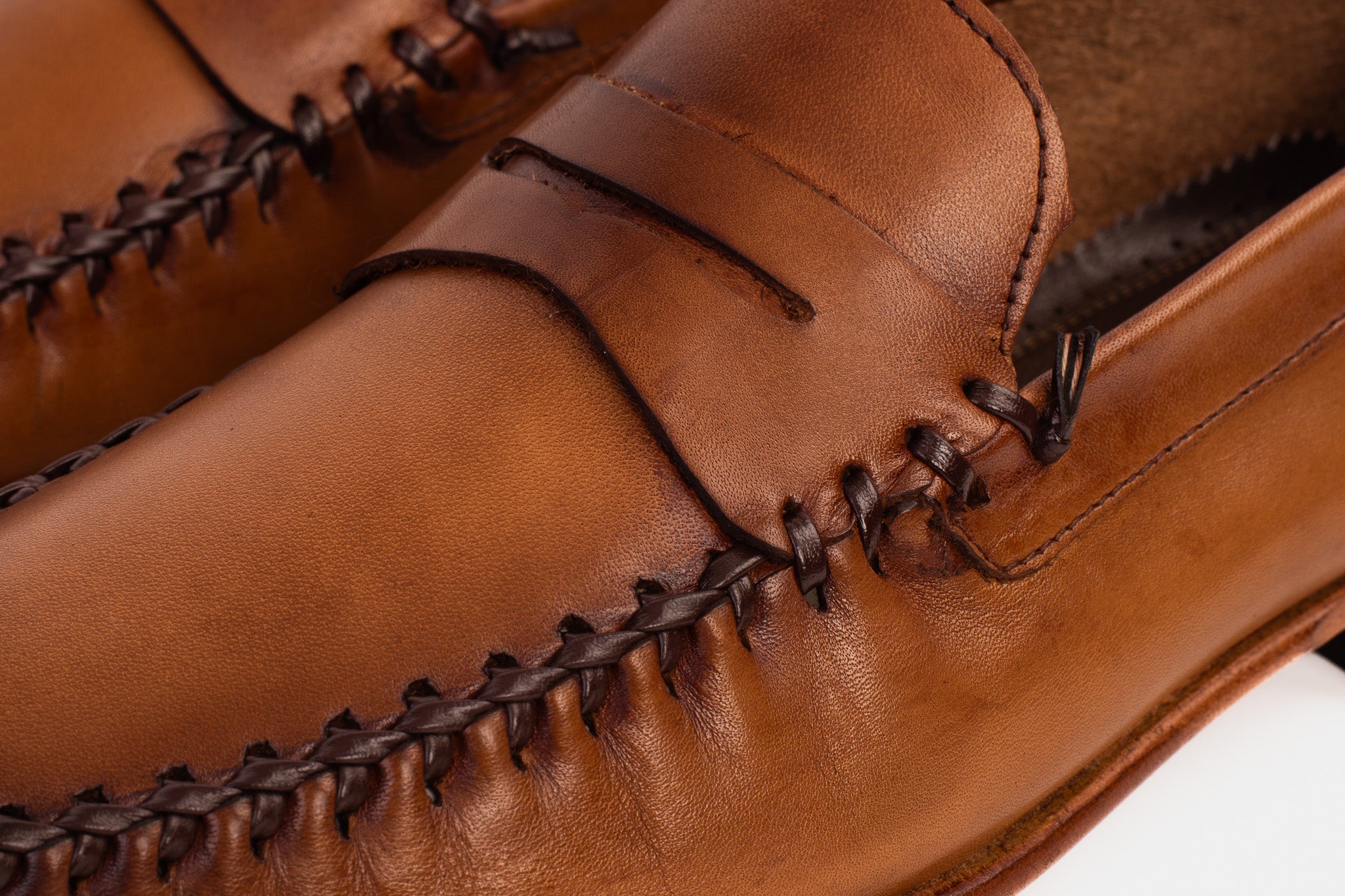 The Eregli Tan Leather Penny Loafer Shoe