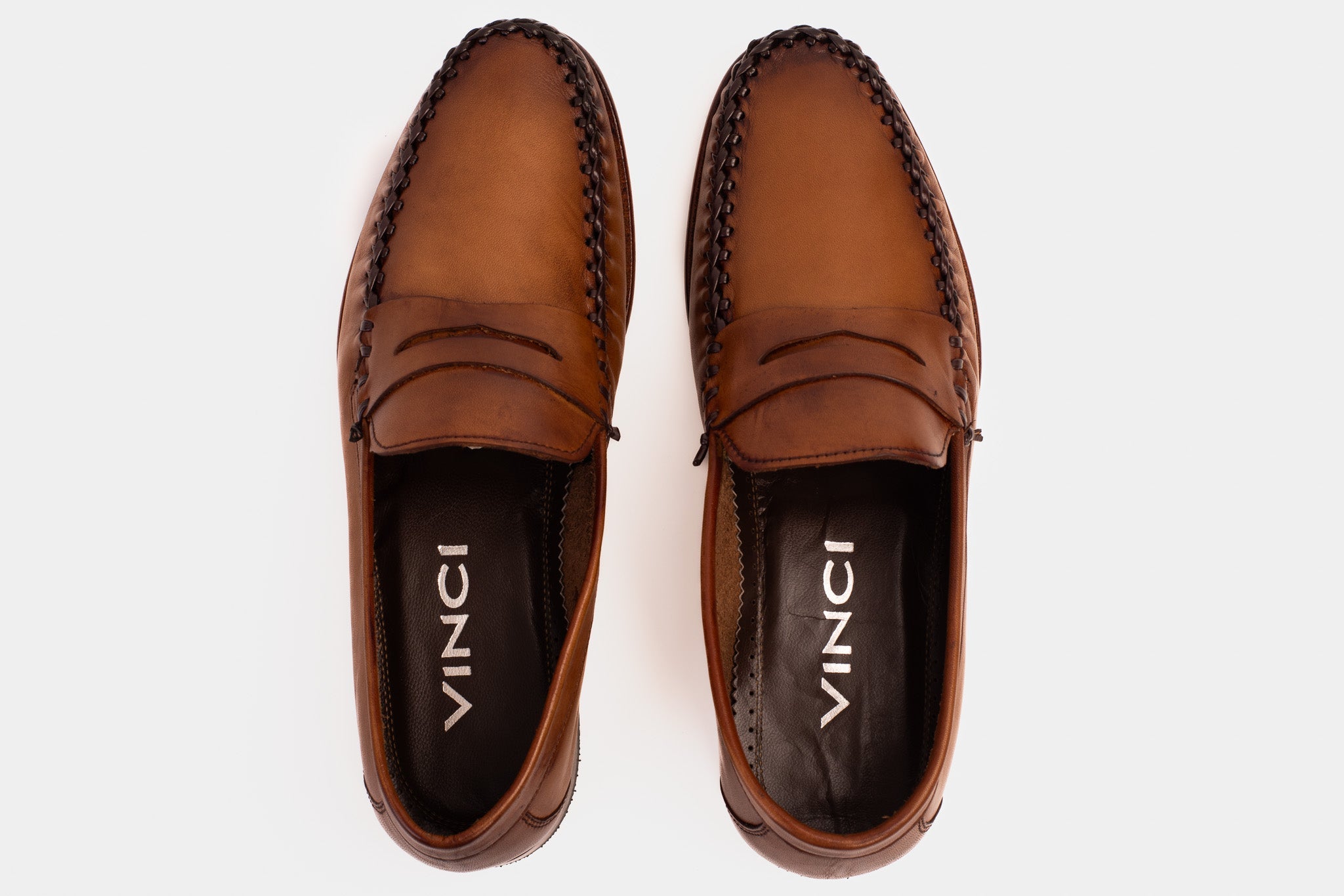 The Eregli Tan Leather Penny Loafer Shoe