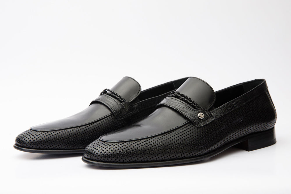 The Acerra Black Leather Loafer Shoe Final Sale!