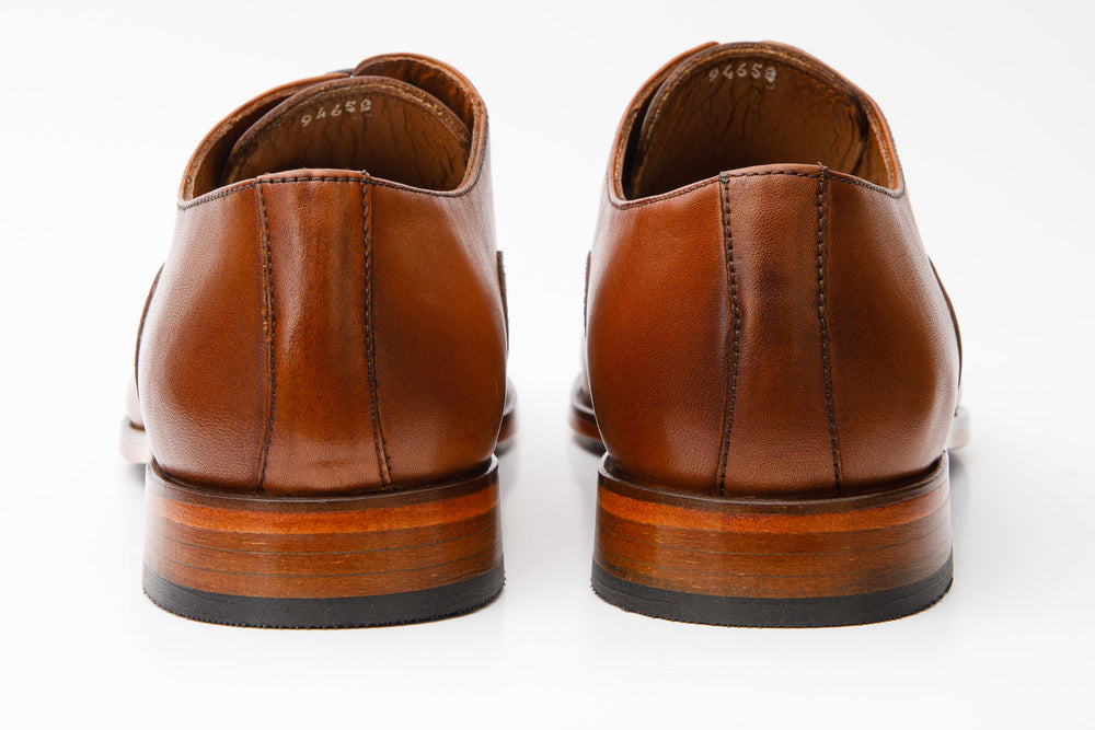 The Gambaha Tan Leather Quarter Brogue Cap Toe Oxford Shoe
