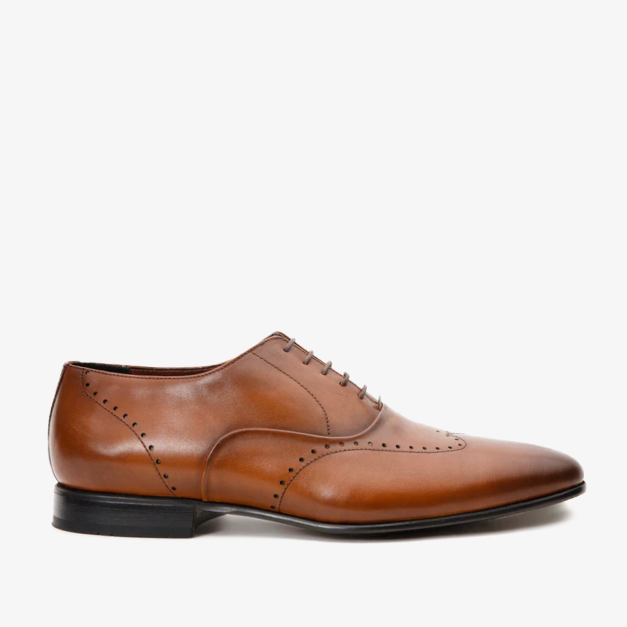 The Roma Tan Leather Wingtip Oxford Shoe