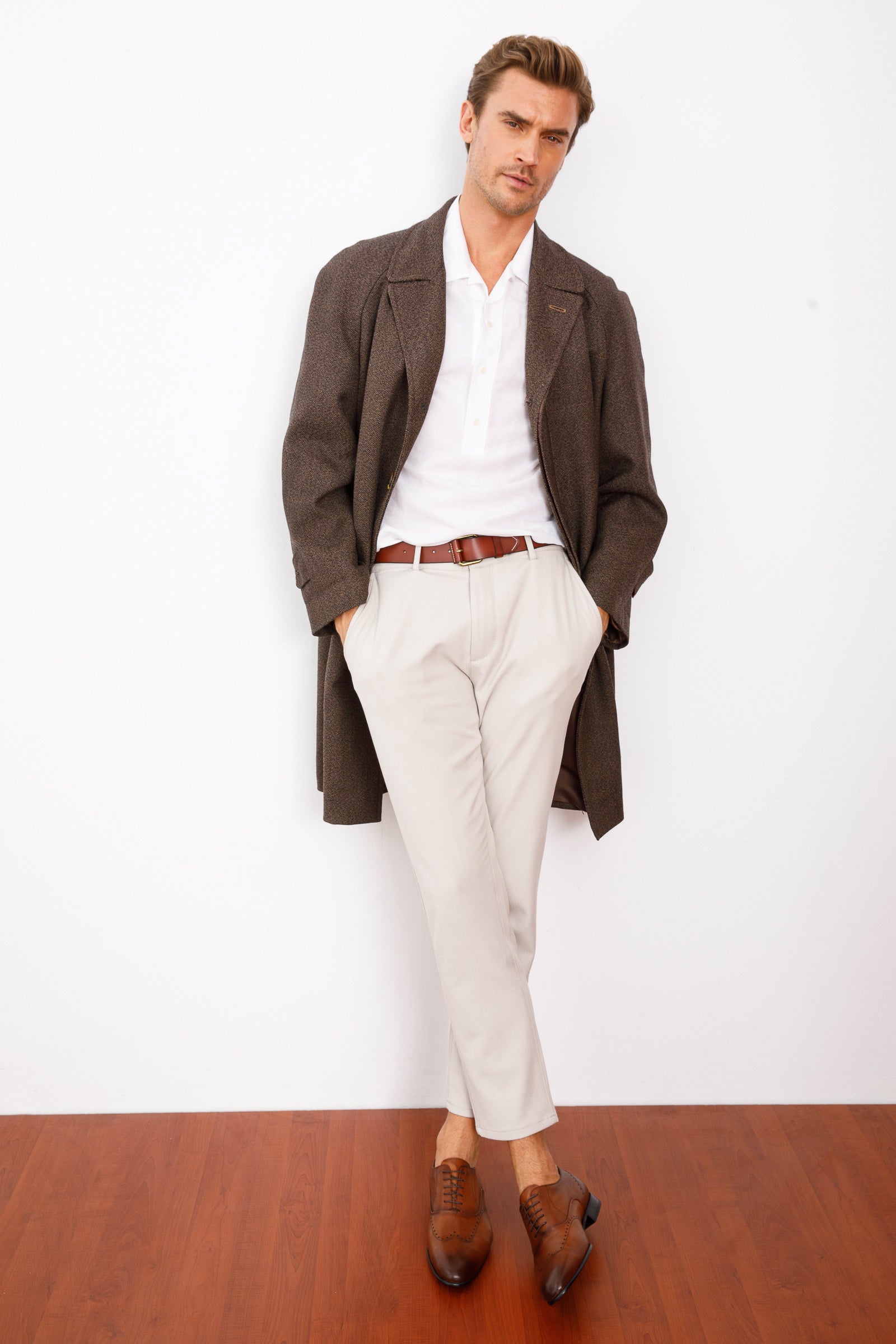 The Roma Tan Leather Wingtip Oxford Shoe